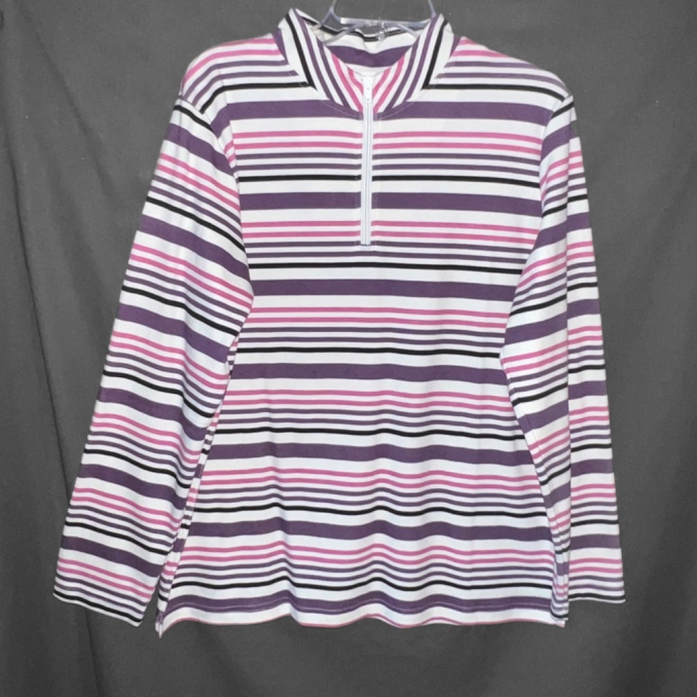 Pink & Purple Striped, Soft Pullover